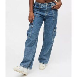 BDG Denim High Rise Skate Cargo Pocket Baggy Jeans Punk Urban Outfitters Blue 28